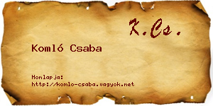 Komló Csaba névjegykártya