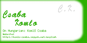 csaba komlo business card